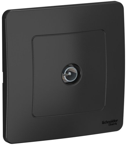 Розетка TV Коннектор с рамкой Systeme Electric Blanca 1-м. антрацит картинка